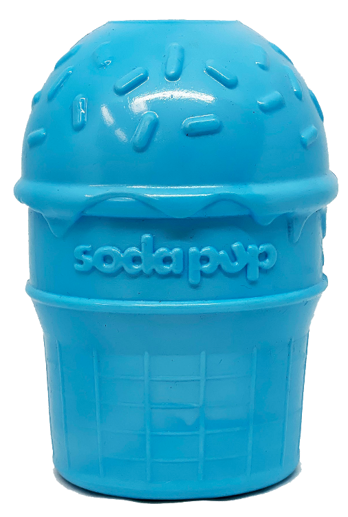 SodaPup Ice Cream Cone Durable PUP-X Rubber Chew Toy and Treat Dispenser