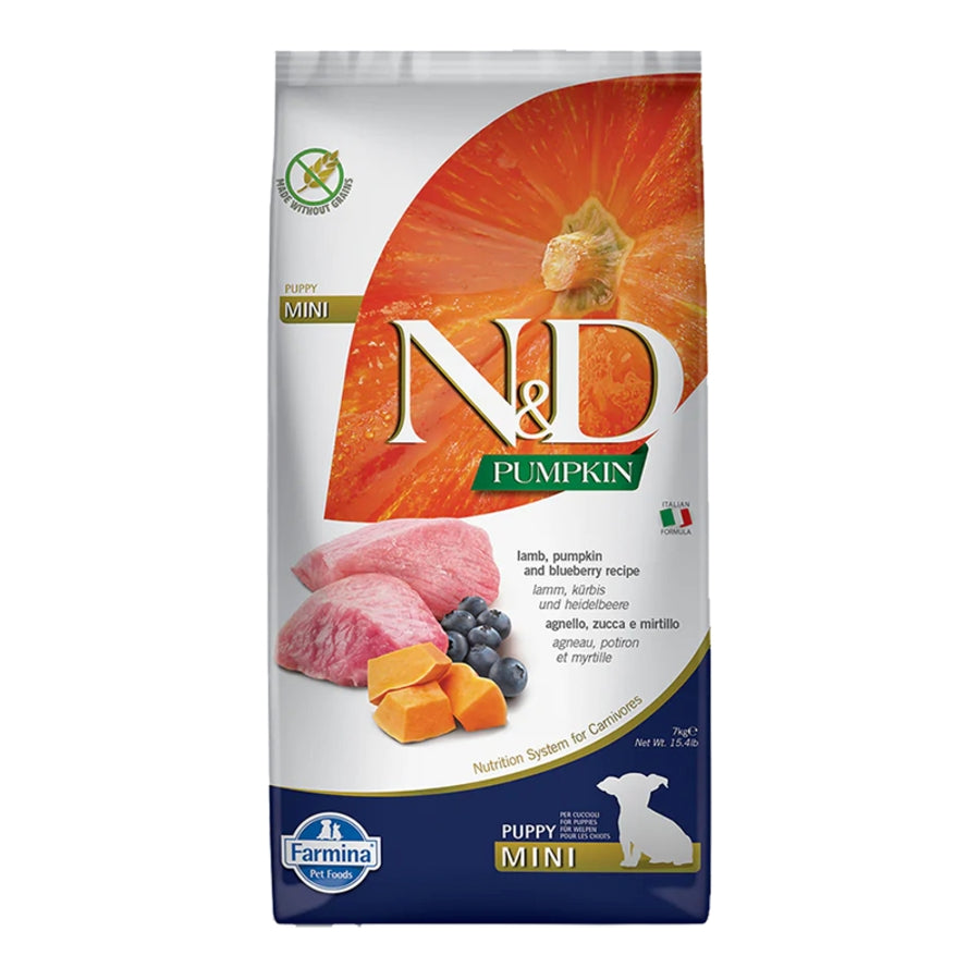 Farmina N&D Pumpkin Grain Free Lamb, Pumpkin & Blueberry Puppy Mini Dog Food