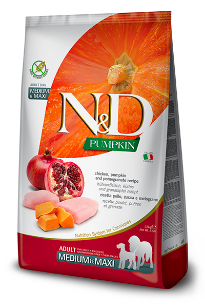 Farmina N&D Pumpkin Grain Free Chicken & Pomegranate Medium & Maxi Dog Food