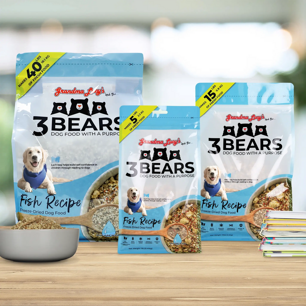 Grandma Lucy's 3 Bears Freeze-Dried Fish Recipe Dog Food