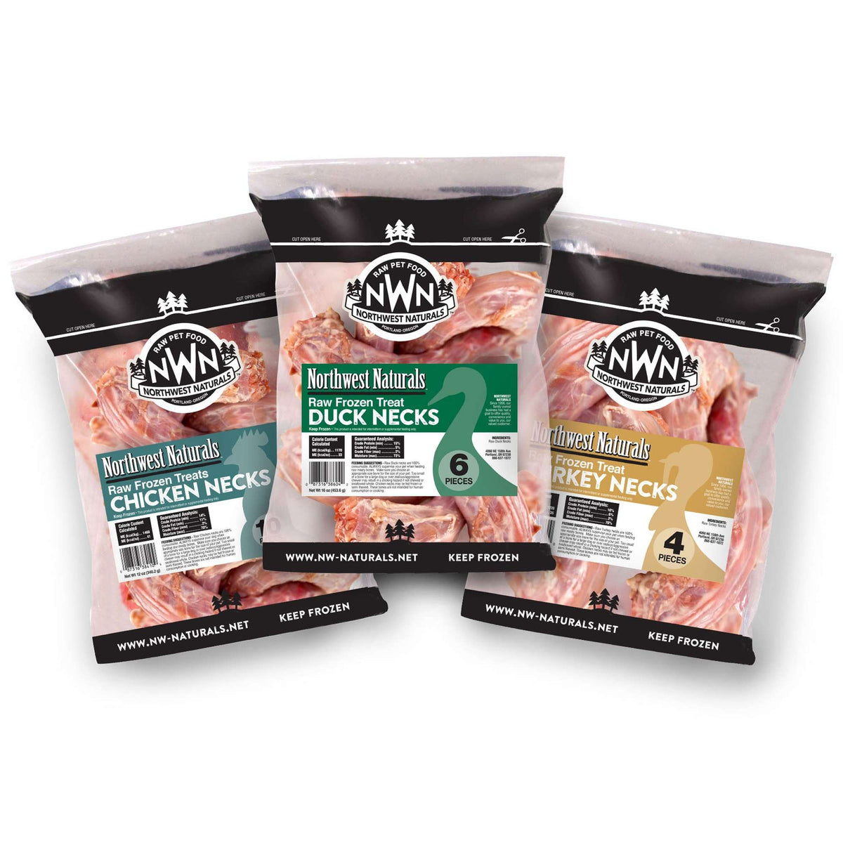 Northwest Naturals Frozen Raw Duck Necks Dog &amp; Cat Treat