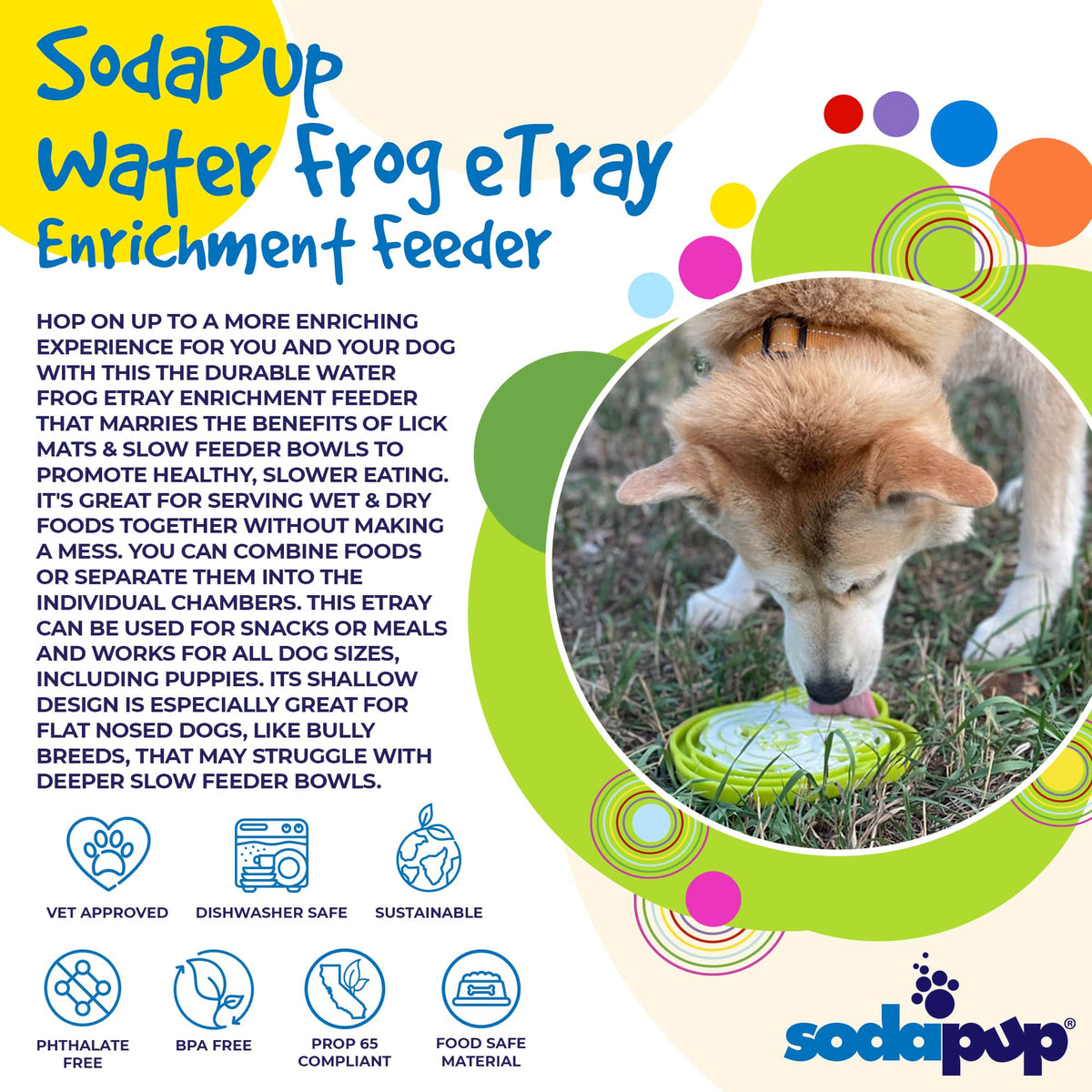 SodaPup Water Frog Design eTray Enrichment Tray for Dogs