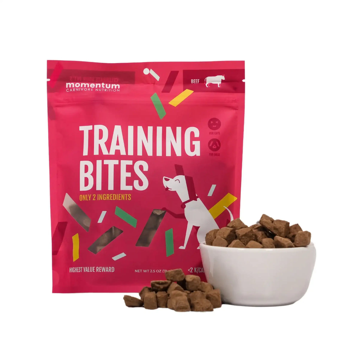 Momentum Carnivore Nutrition Freeze-Dried Raw Beef Training Bites Dog Treats