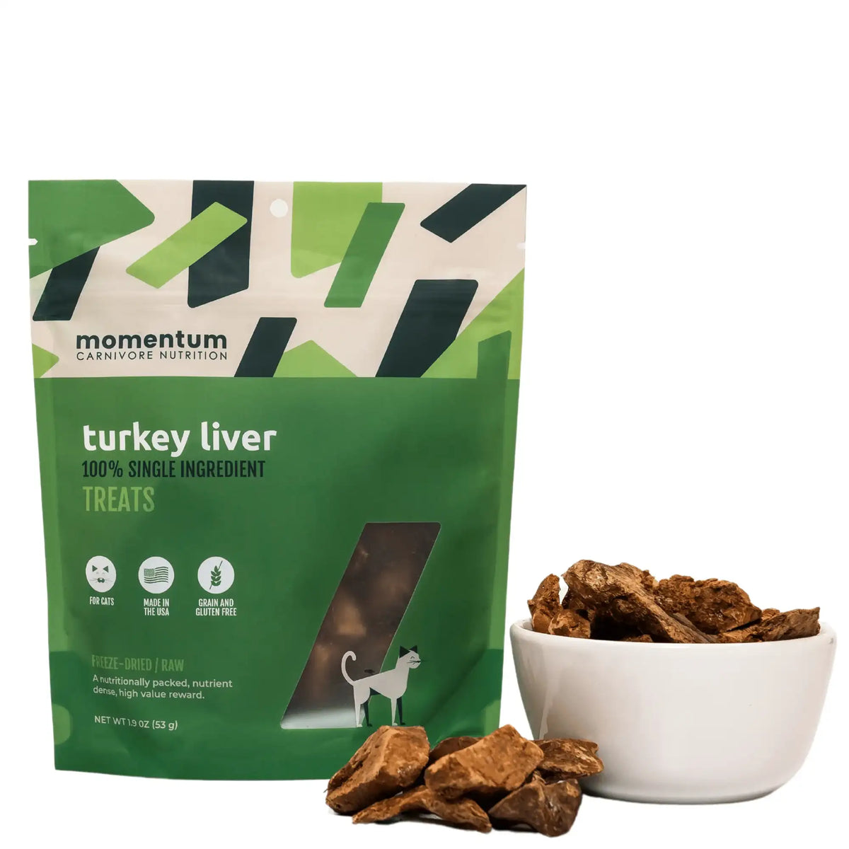 Momentum Carnivore Nutrition Freeze-Dried Raw Turkey Liver Cat Treats