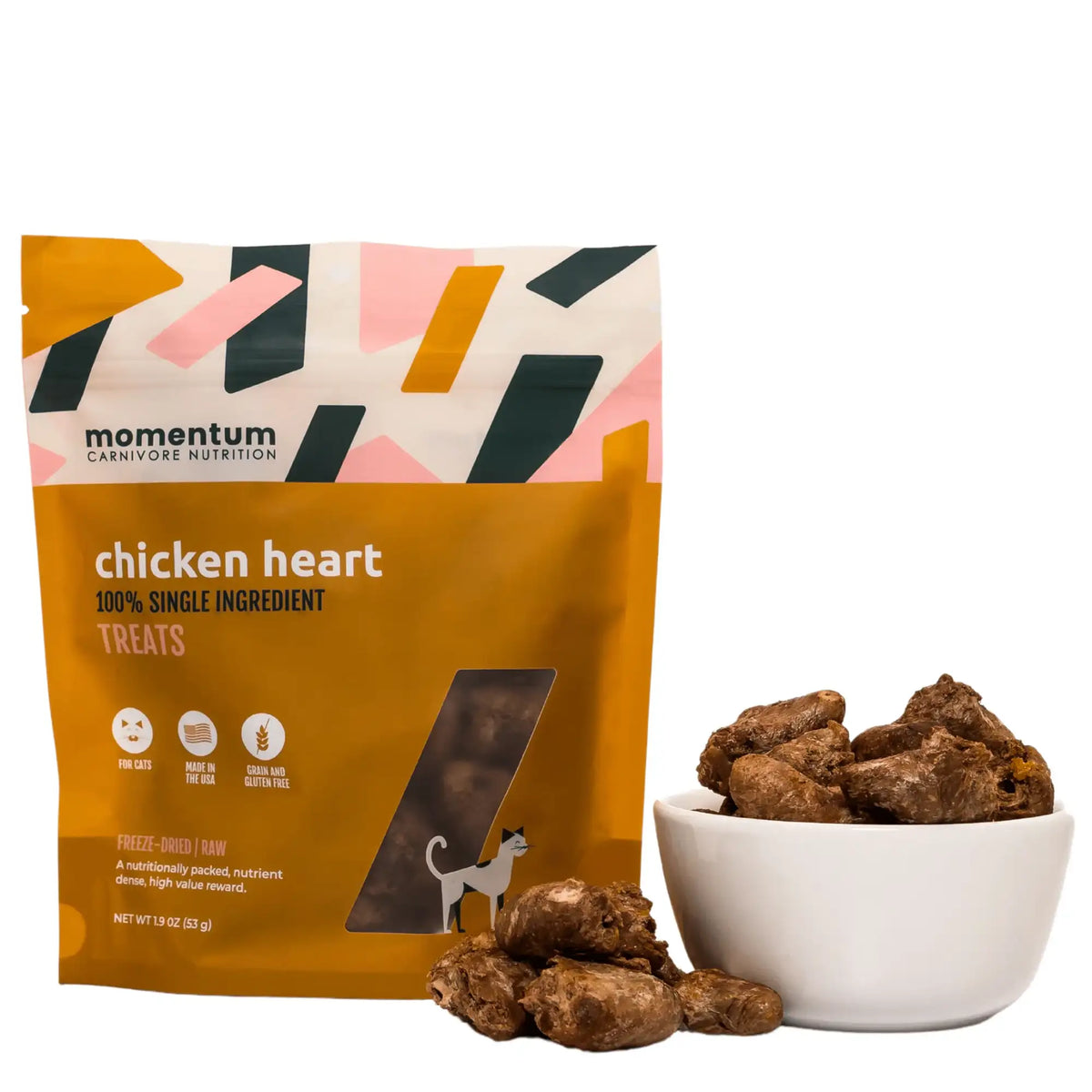 Momentum Carnivore Nutrition Freeze-Dried Raw Chicken Heart Cat Treats