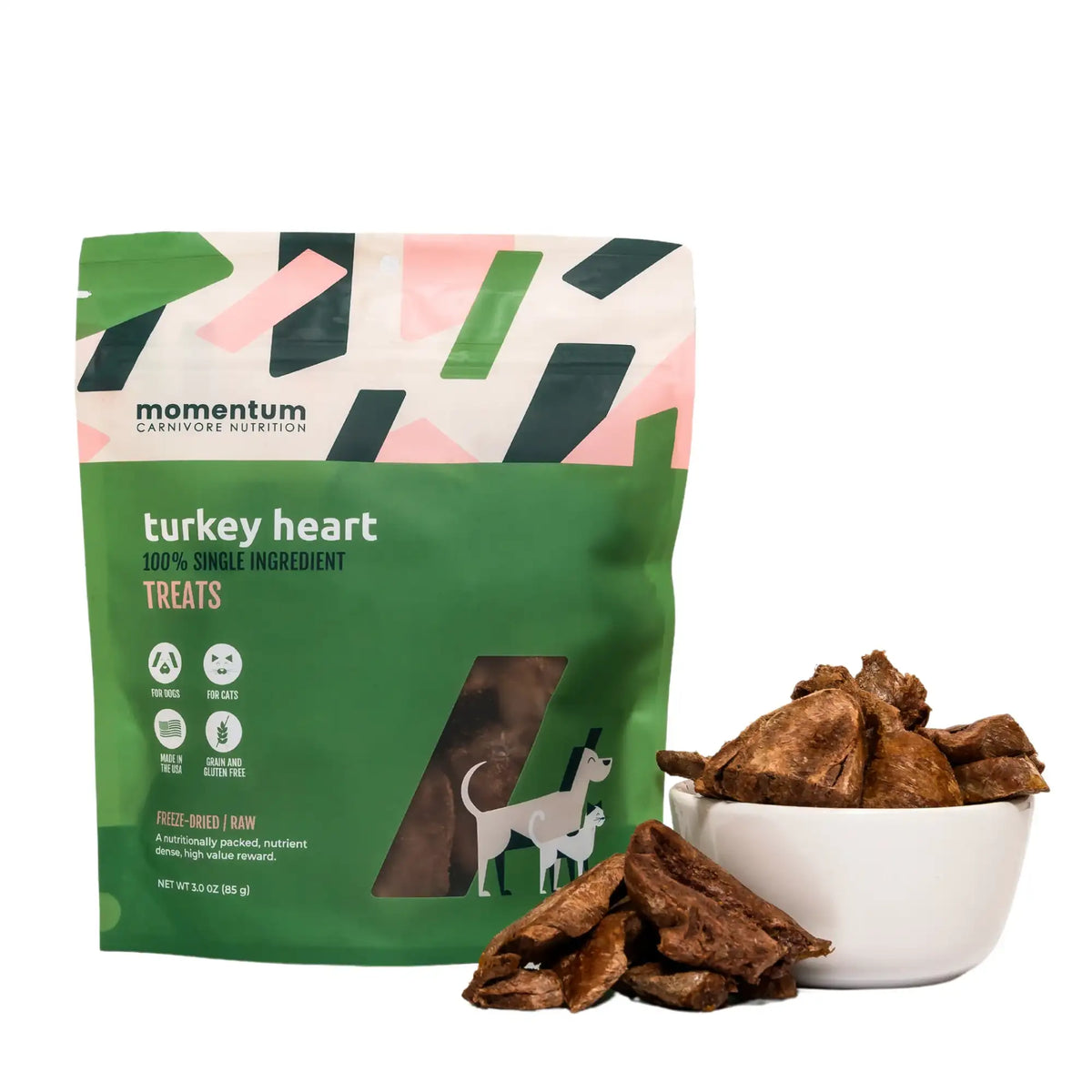 Momentum Carnivore Nutrition Freeze-Dried Raw Turkey Heart Dog Treats