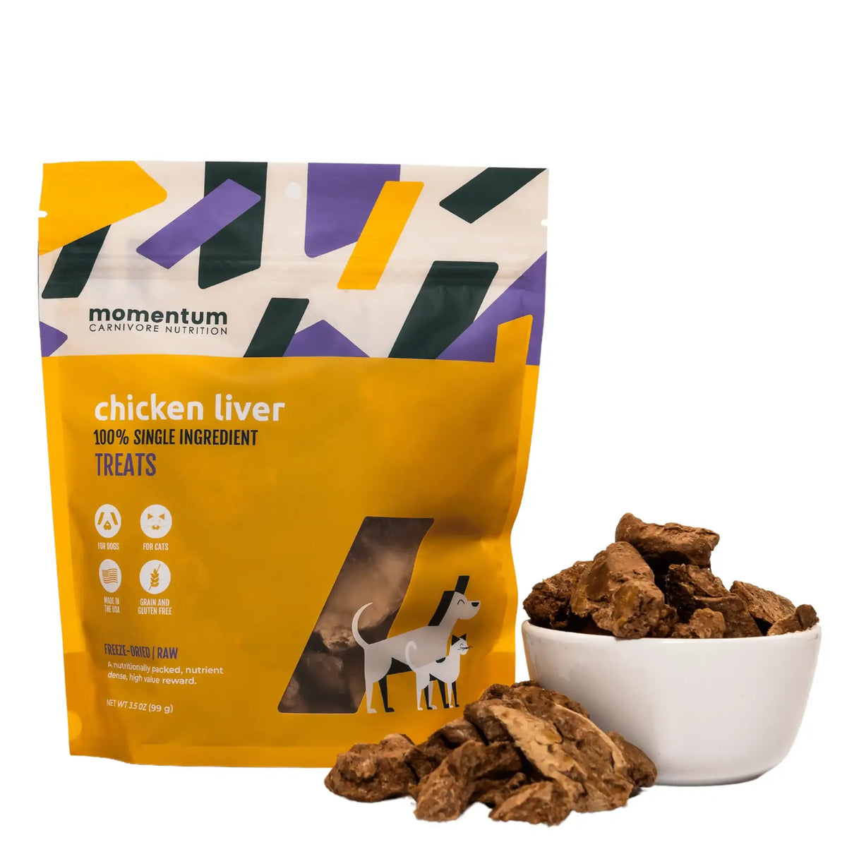 Momentum Carnivore Nutrition Freeze-Dried Raw Chicken Liver Dog Treats