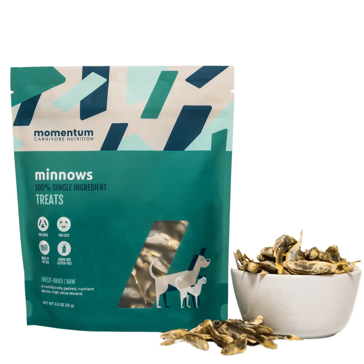 Momentum Carnivore Nutrition Freeze-Dried Raw Minnow Dog Treats