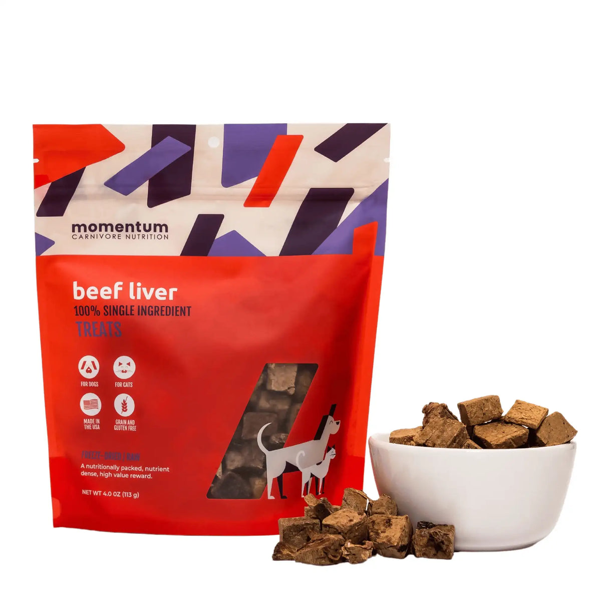 Momentum Carnivore Nutrition Freeze-Dried Raw Beef Liver Dog Treats