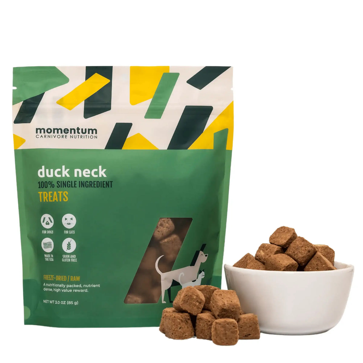 Momentum Carnivore Nutrition Freeze-Dried Raw Duck Neck Dog Treats