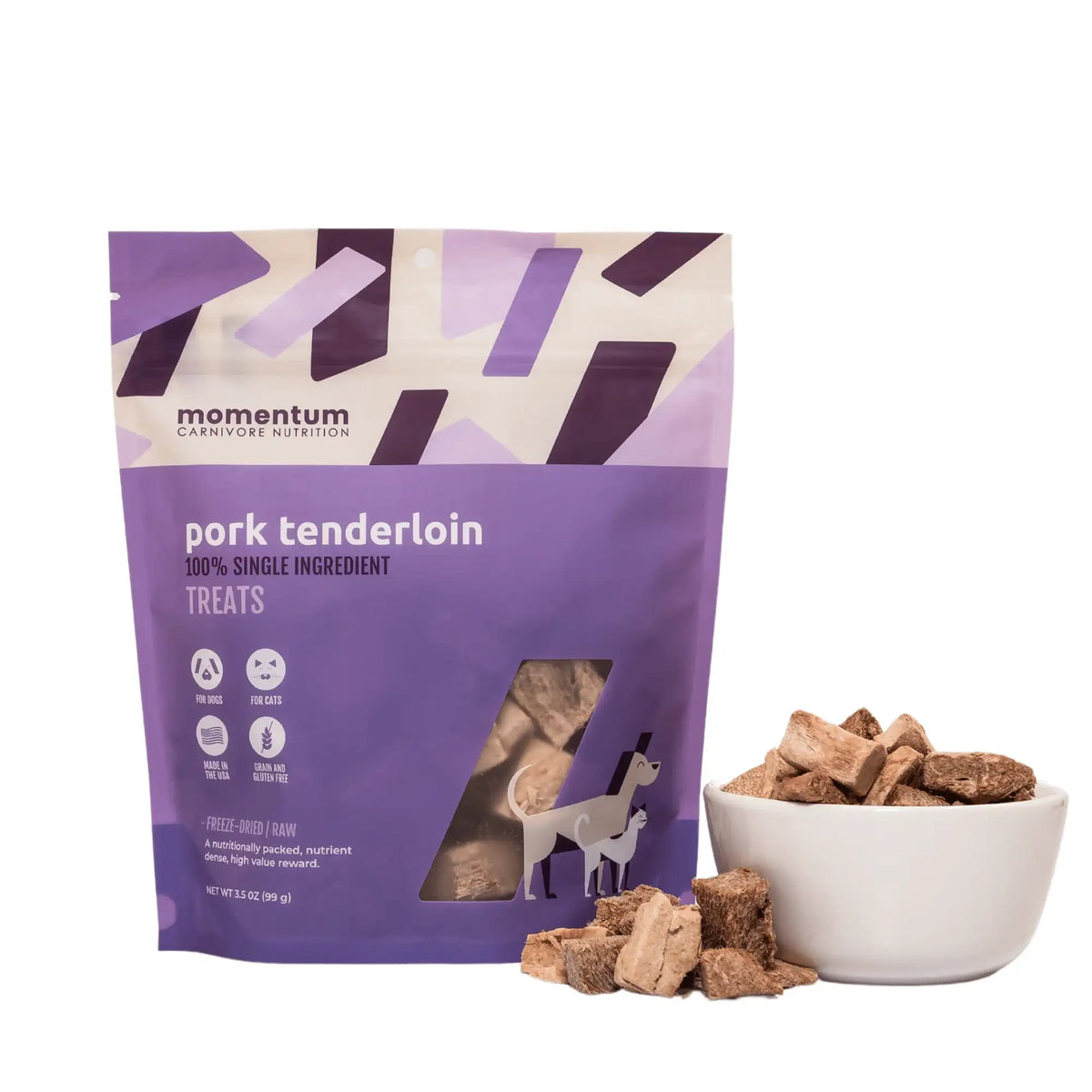 Momentum Carnivore Nutrition Freeze-Dried Raw Pork Tenderloin Dog Treats