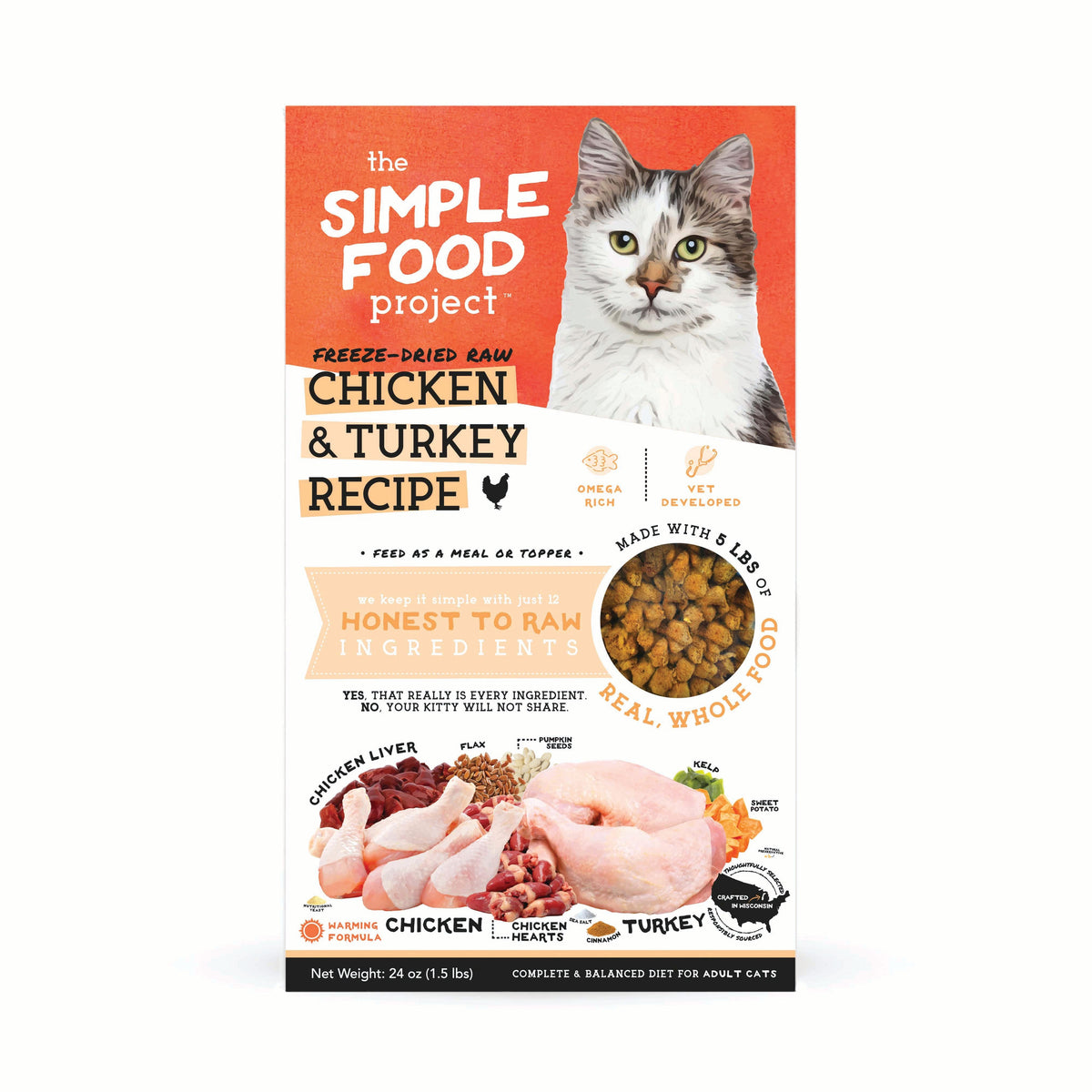 The Simple Food Project Chicken &amp; Turkey Freeze-Dried Raw Cat Food