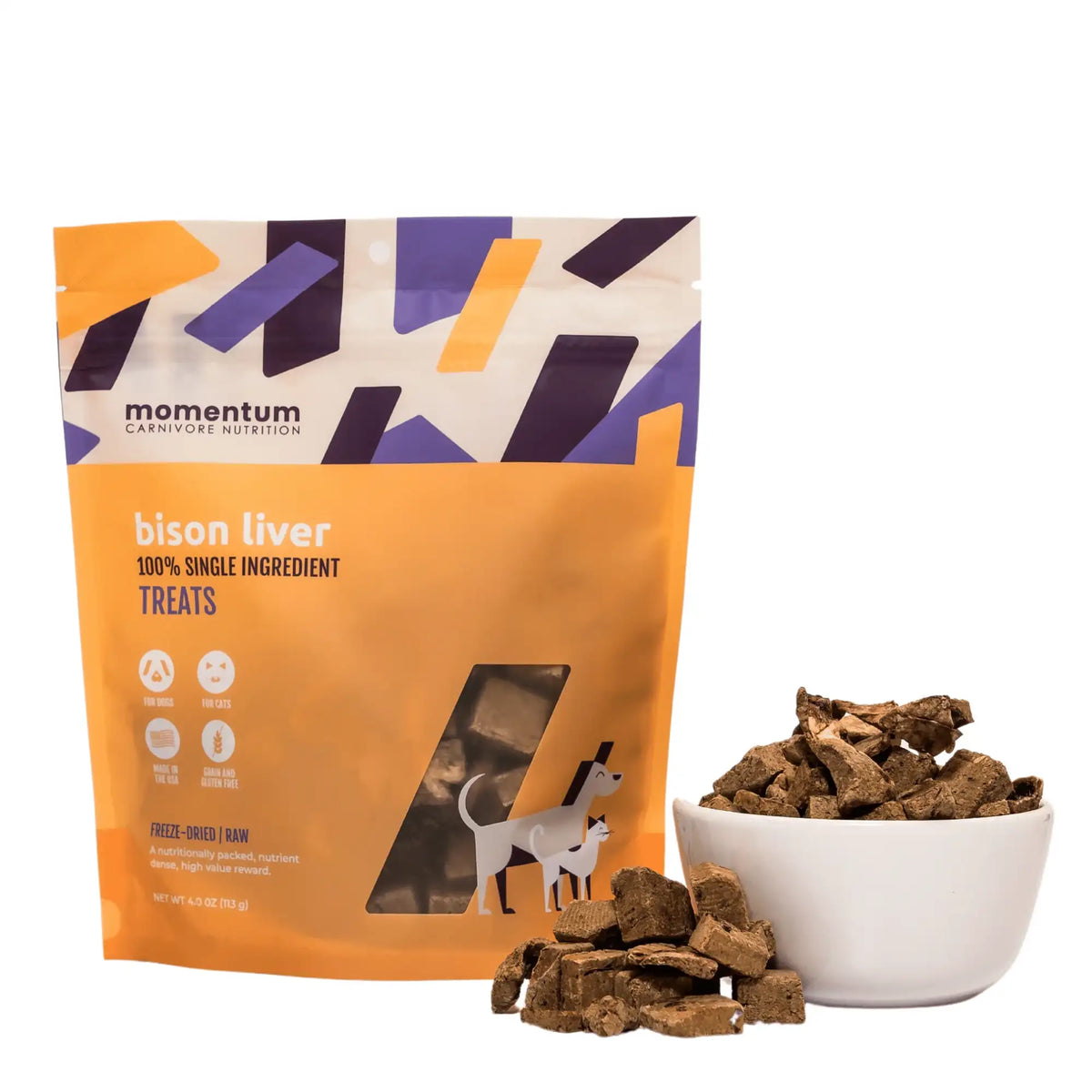 Momentum Carnivore Nutrition Freeze-Dried Raw Bison Liver Dog Treats