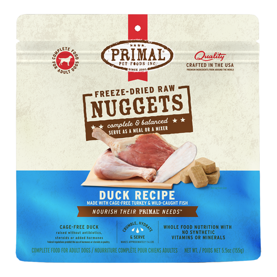 Primal Freeze-Dried Raw Nuggets Duck Dog Food