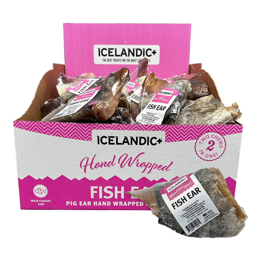 Icelandic+ Fish Ear Cod Skin Wrapped Pig Ear Dog Chews