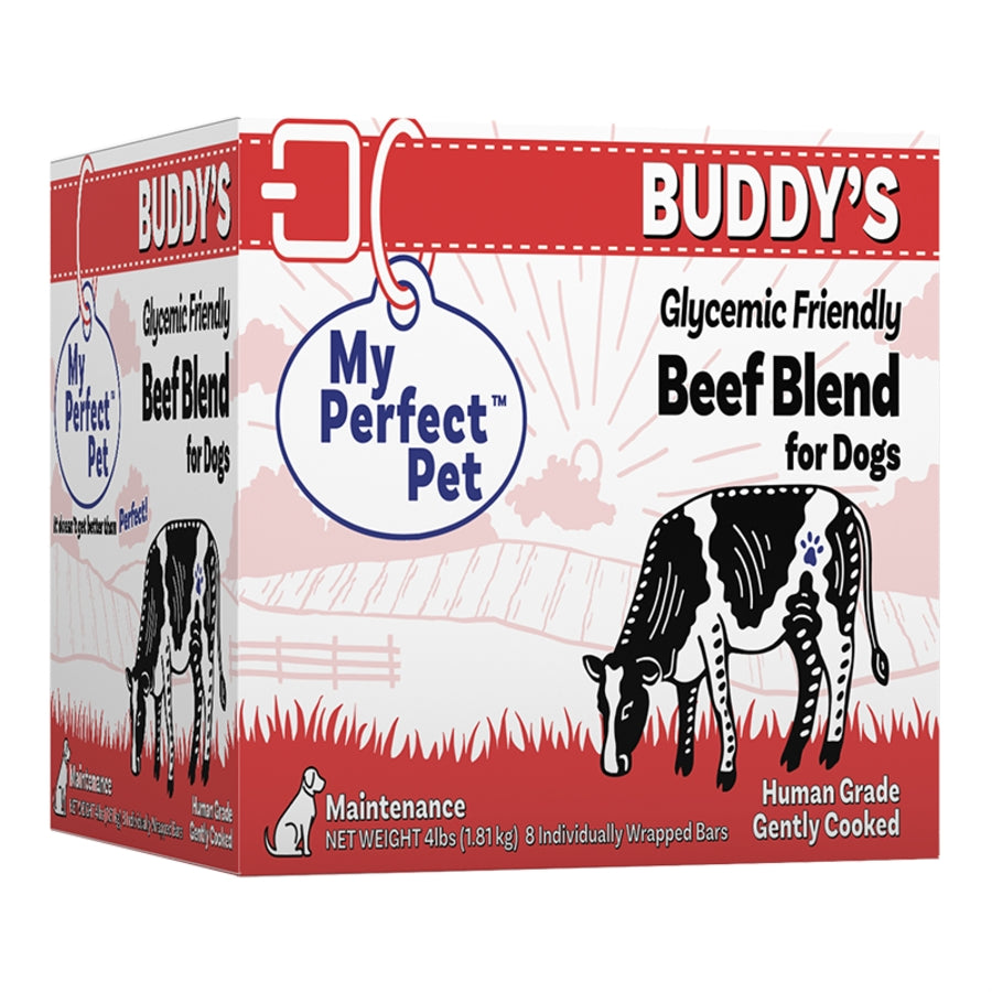 My Perfect Pet Gently Cooked Grain Free Buddy&#39;s Glycemic Friendly Beef Blend Frozen Dog Food