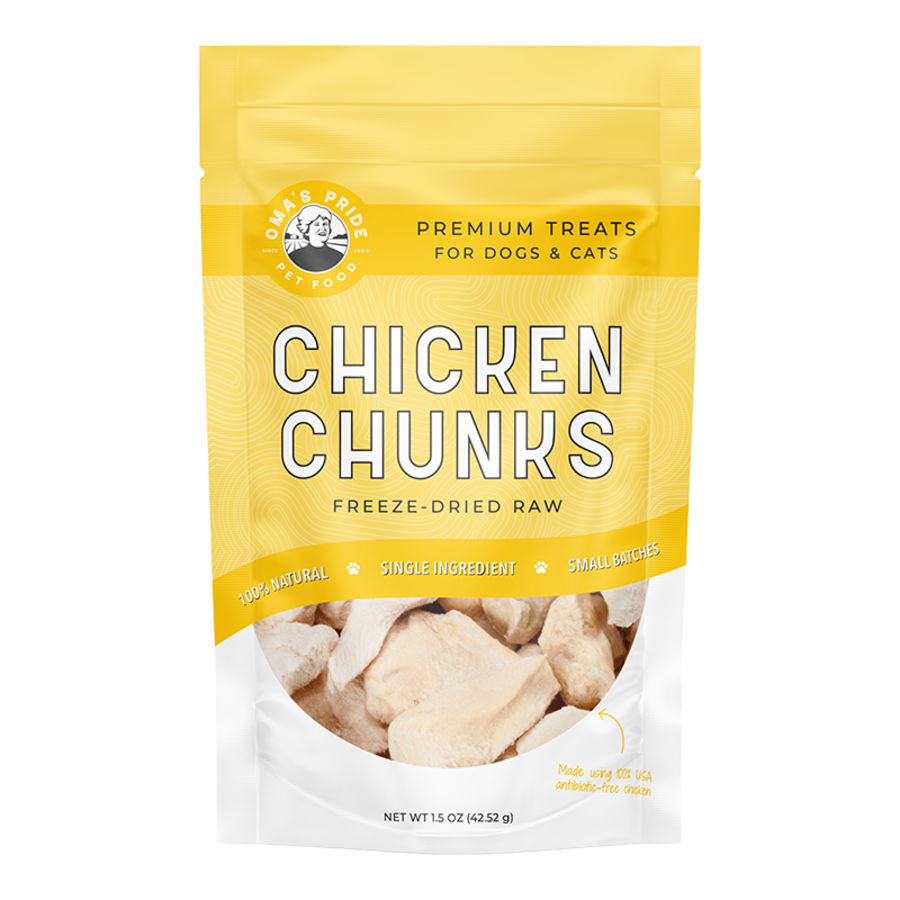 Oma&#39;s Pride Freeze-Dried Raw Chicken Chunk Dog &amp; Cat Treats