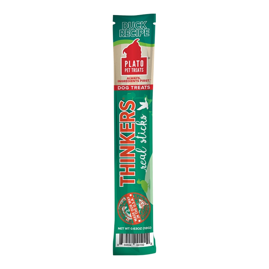 Plato Pet Treats Thinkers Real Sticks Duck Recipe for Dogs
