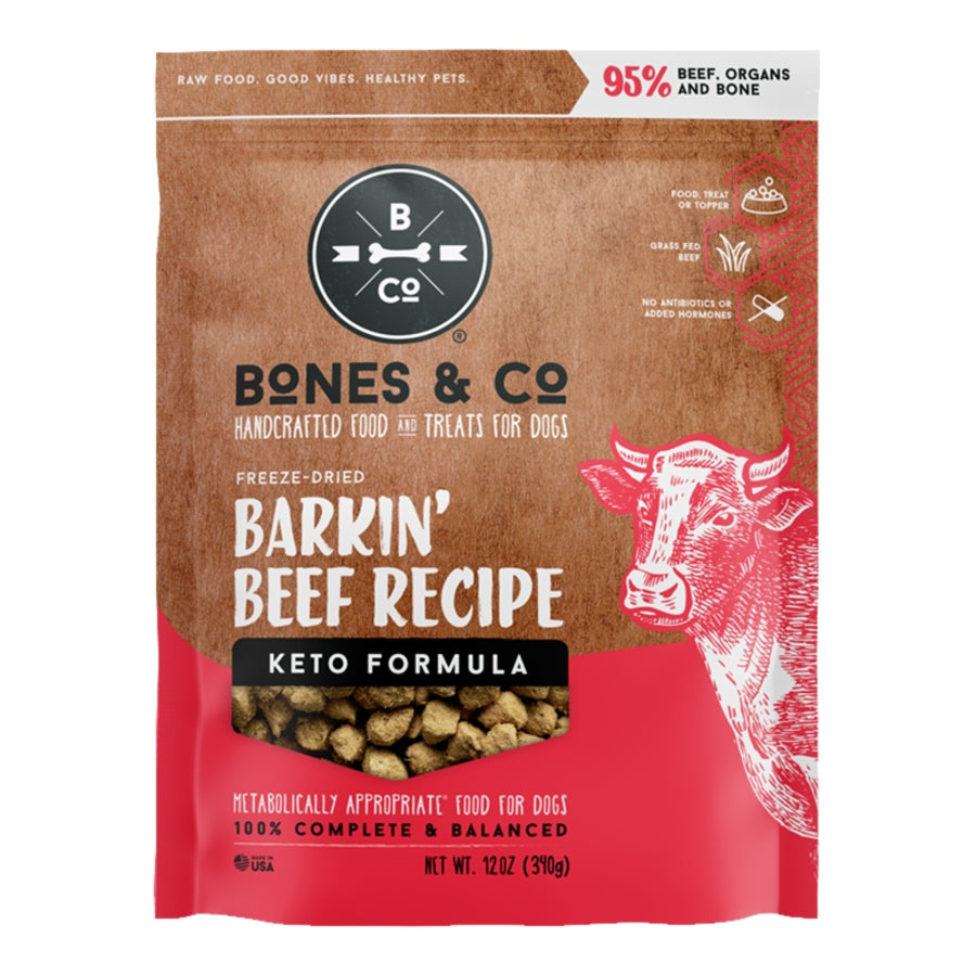 The Bones &amp; Co Freeze-Dried Raw Barkin&#39; Beef Dog Food