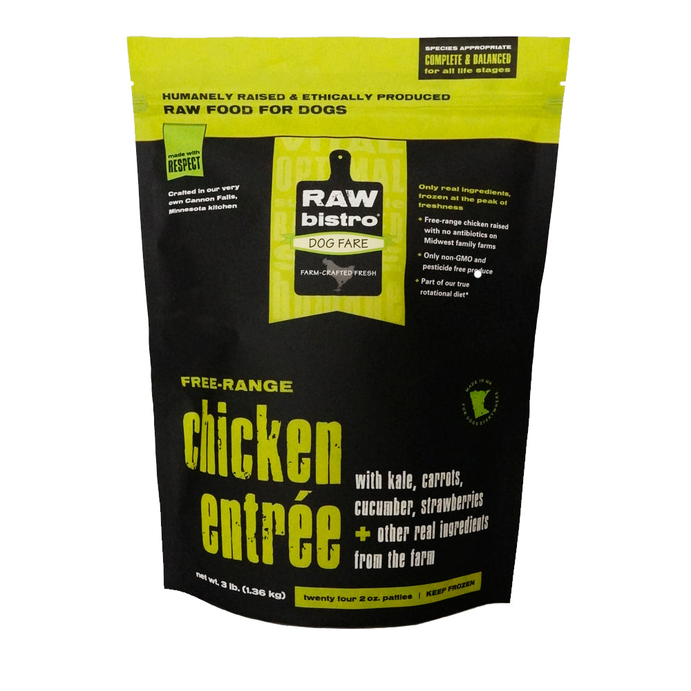 Raw Bistro Free-Range Chicken Entrée Frozen Raw Dog Food