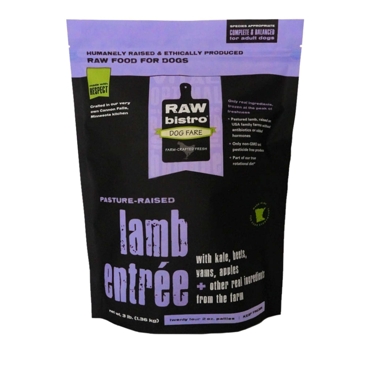 Raw Bistro Pasture-Raised Lamb Entrée Frozen Raw Dog Food