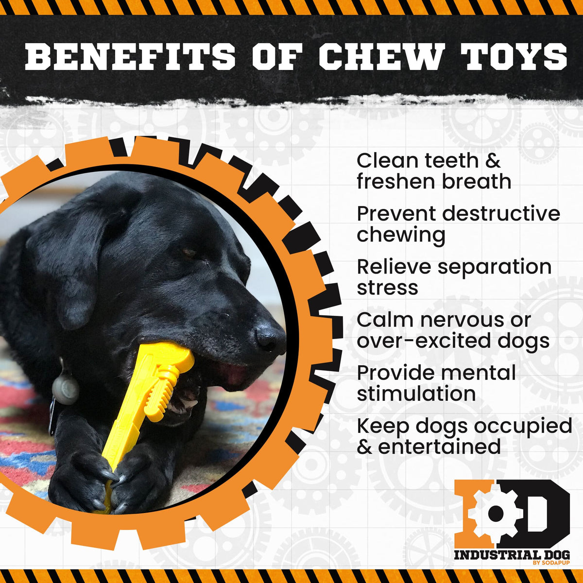 SodaPup ID Pipe Wrench  Ultra Durable Nylon Dog Chew Toy
