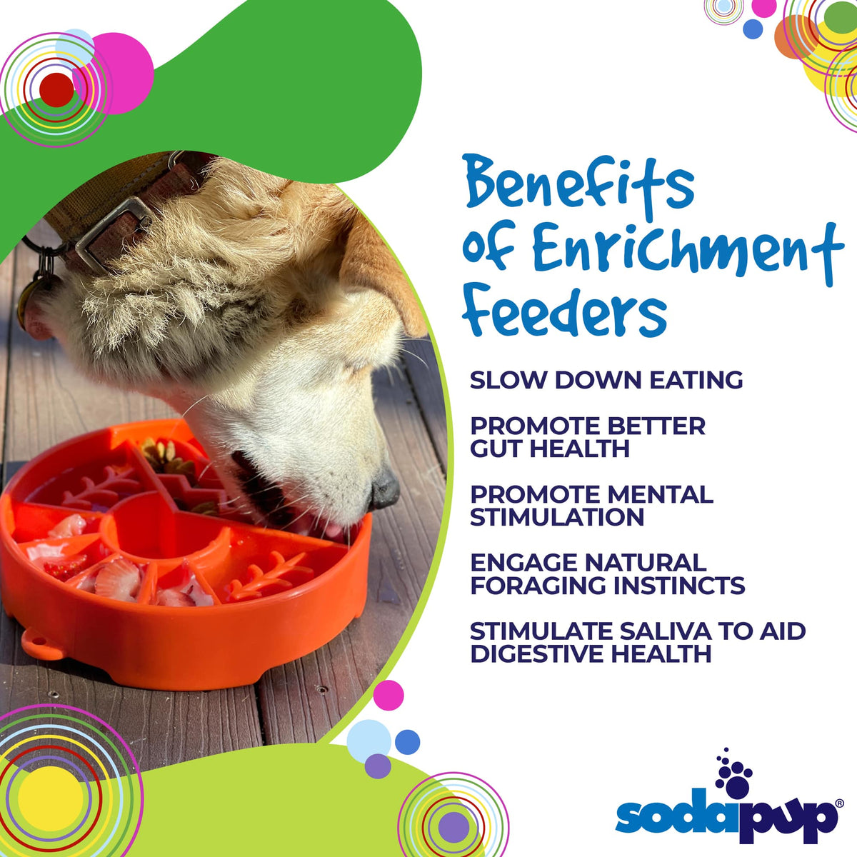 SodaPup Great Outdoors Design eBowl Enrichment Slow Feeder Bowl for Dogs