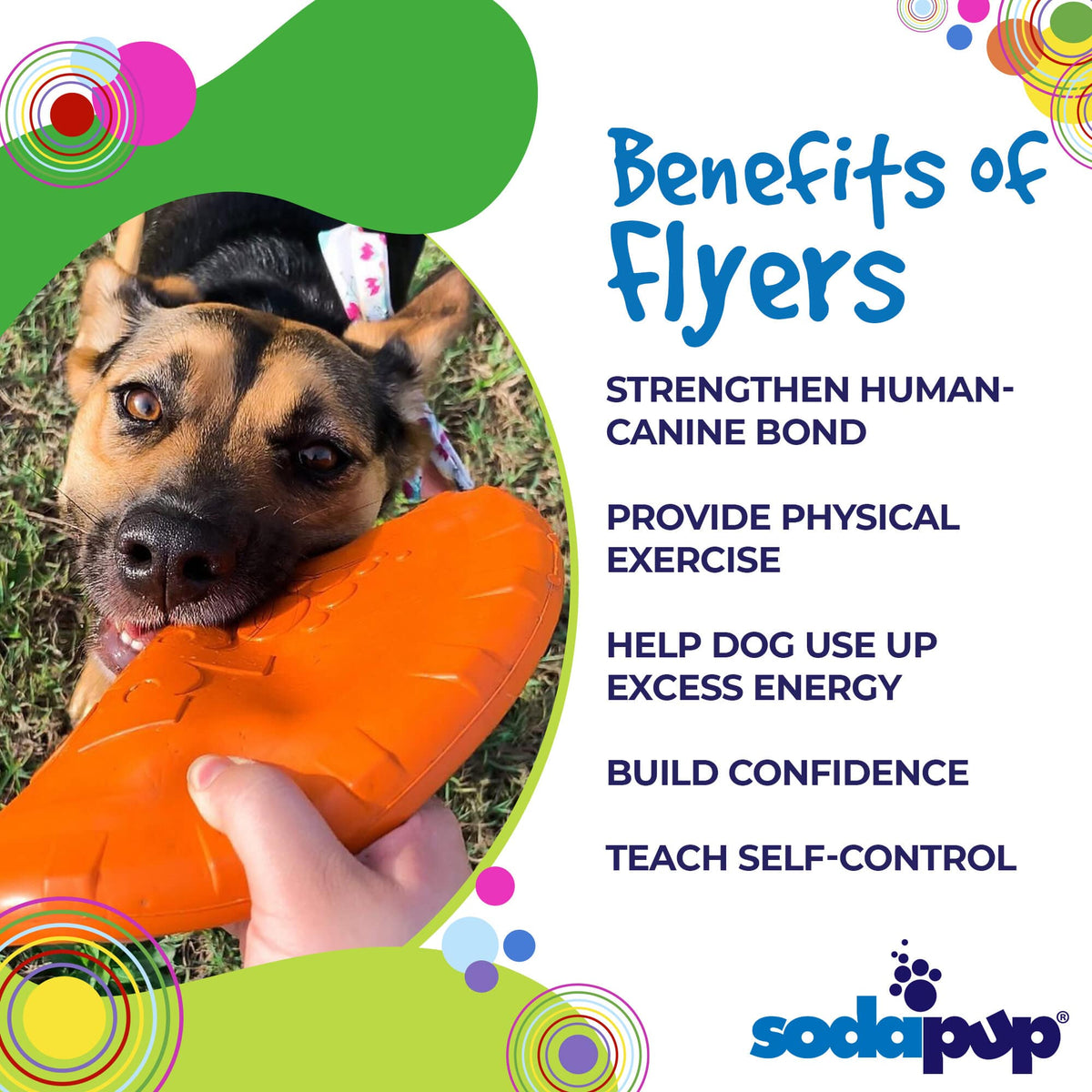 SodaPup Bottle Top Flyer Durable Rubber Retrieving Frisbee - Orange