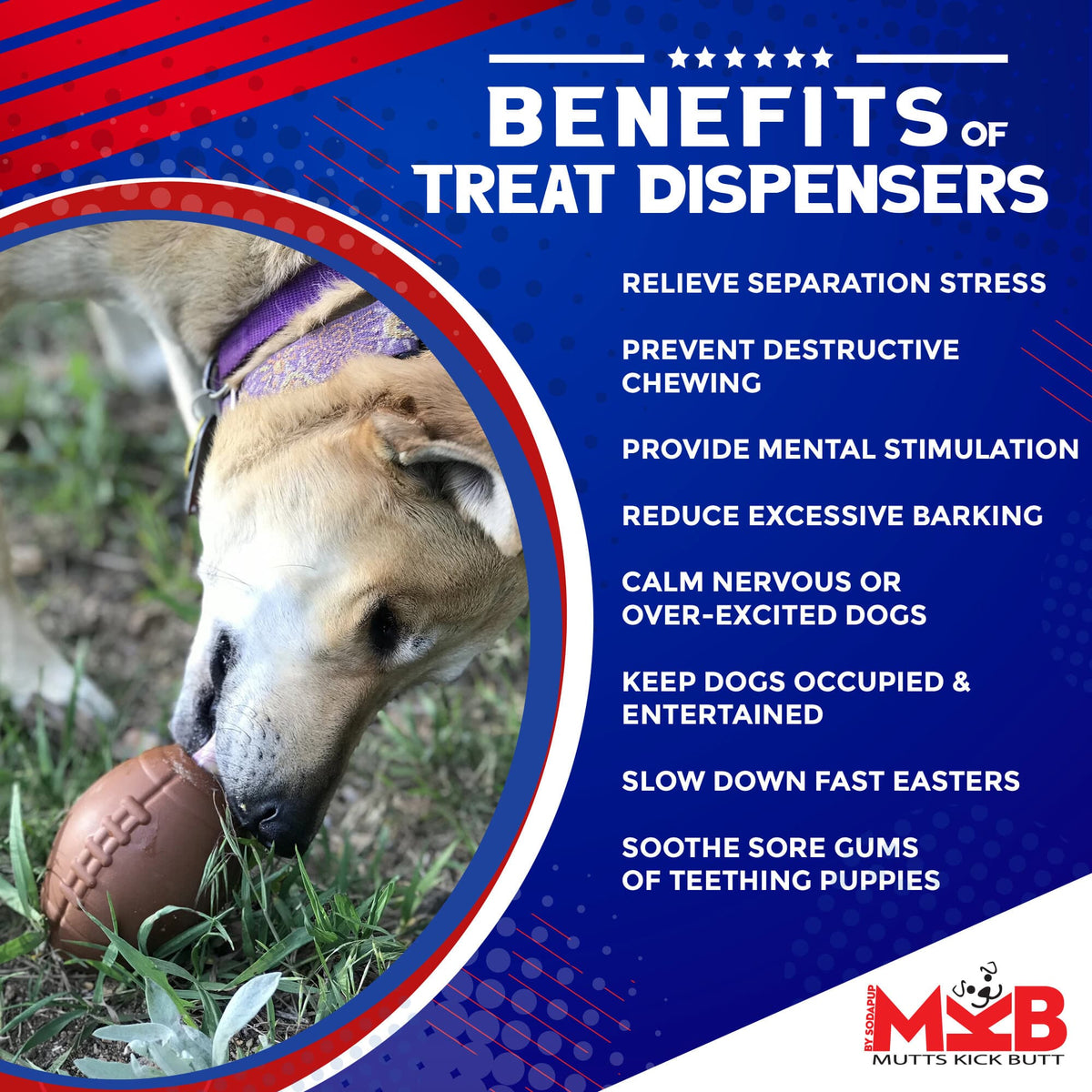 SodaPup Football Durable Rubber Chew Toy and Treat Dispenser
