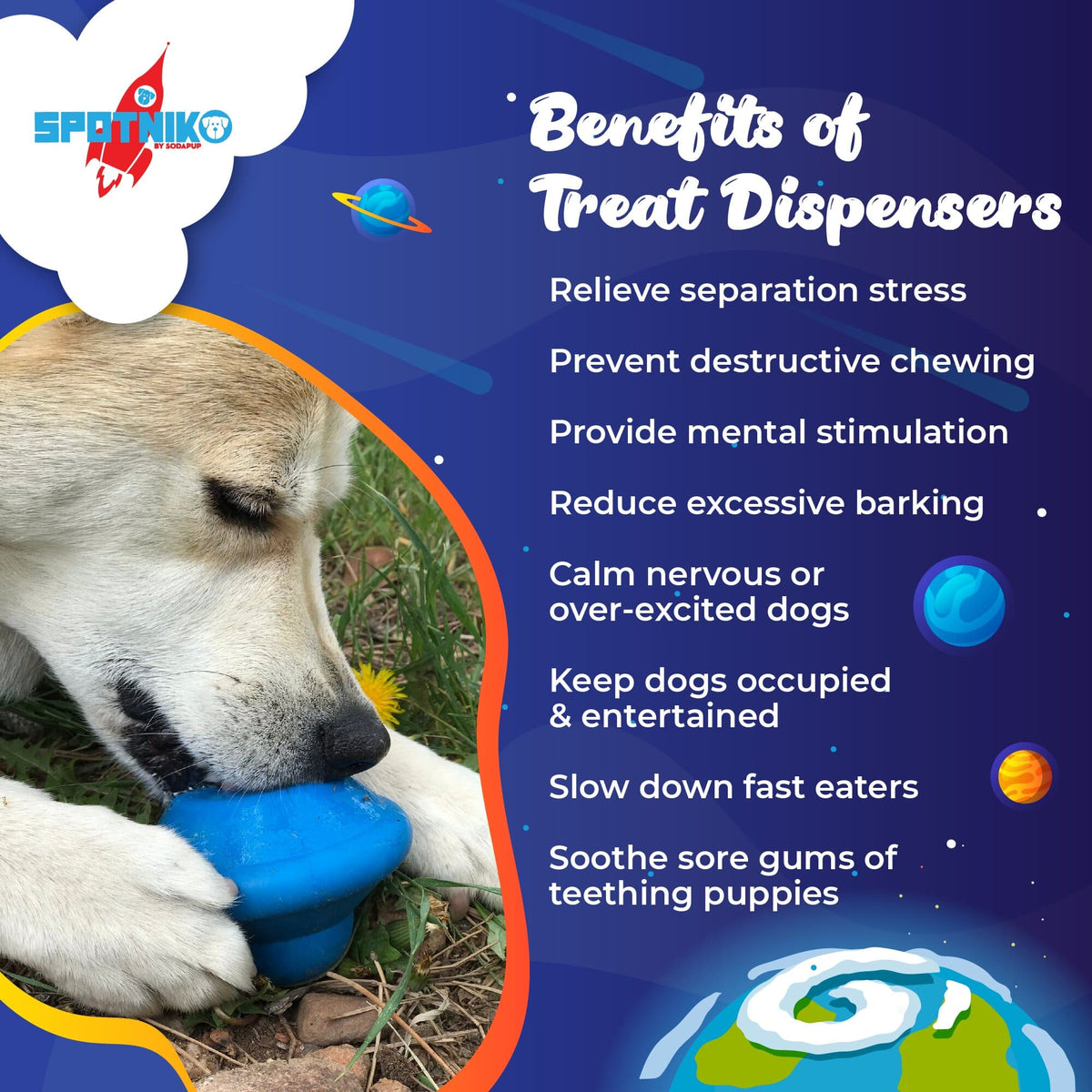 SodaPup Flying Saucer Durable Rubber Chew Toy & Treat Dispenser