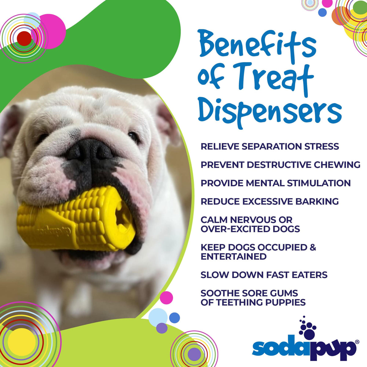 SodaPup Corn on the Cob Durable Rubber Treat Dispenser