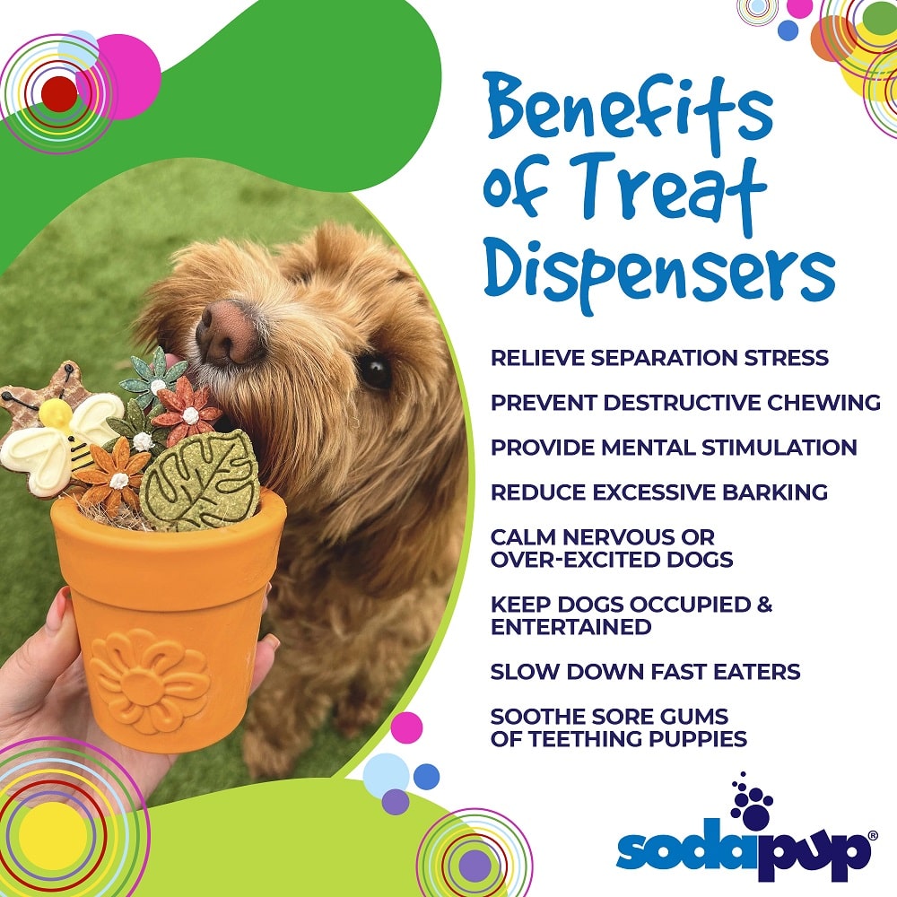 SodaPup Large Flower Pot Durable PUP-X Rubber Treat Dispenser & Enrichment Toy