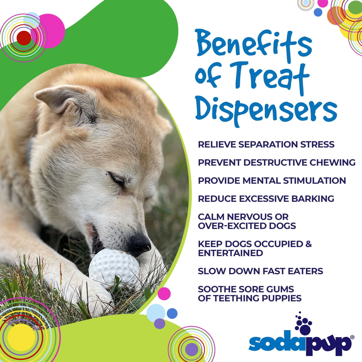 SodaPup Golf Ball Rubber Treat Dispenser & Enrichment Toy