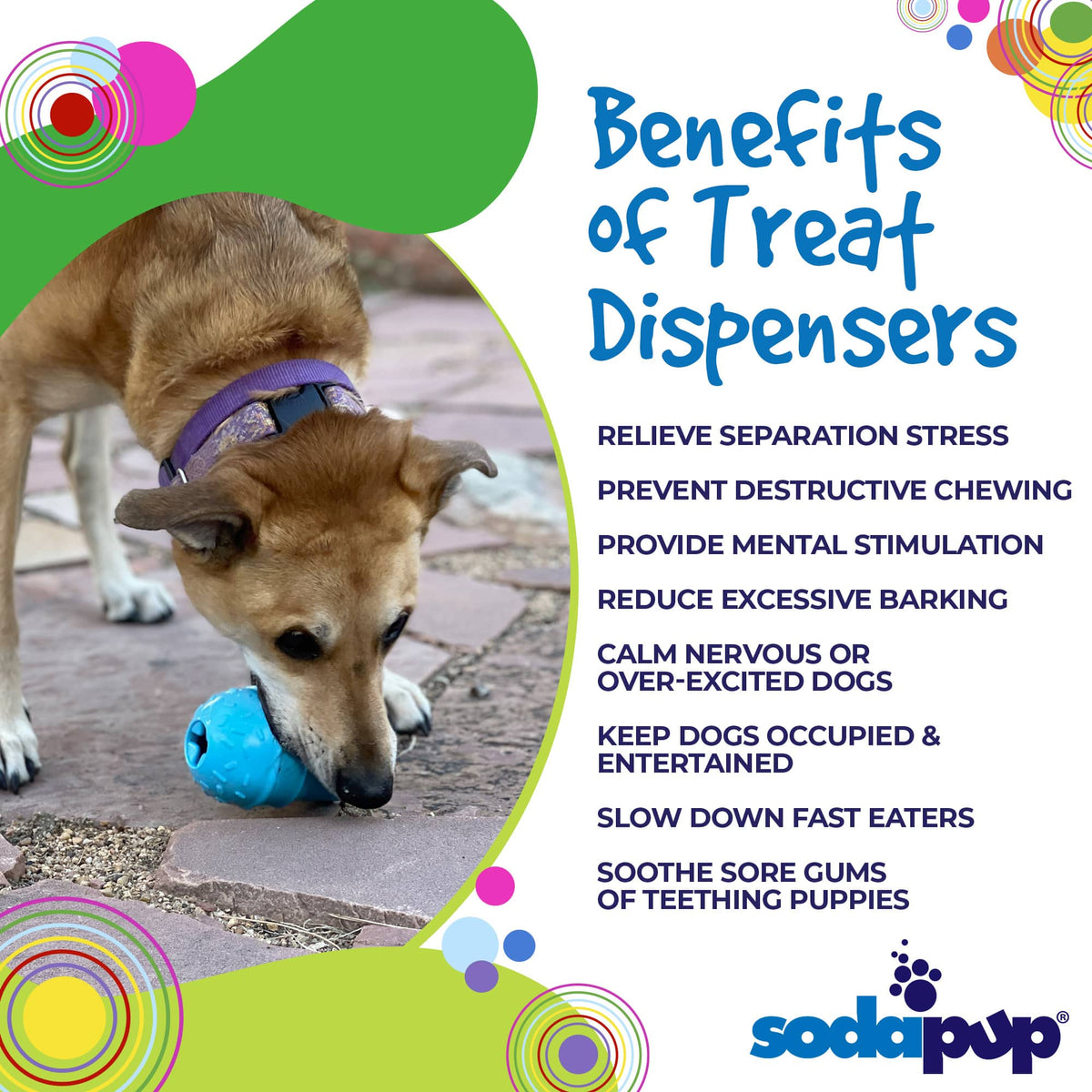 SodaPup Ice Cream Cone Durable PUP-X Rubber Chew Toy and Treat Dispenser
