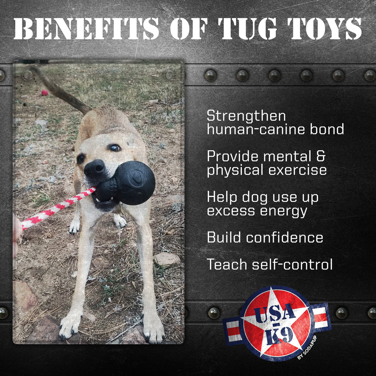 SodaPup USA-K9 Magnum Skull Durable Rubber Chew Toy