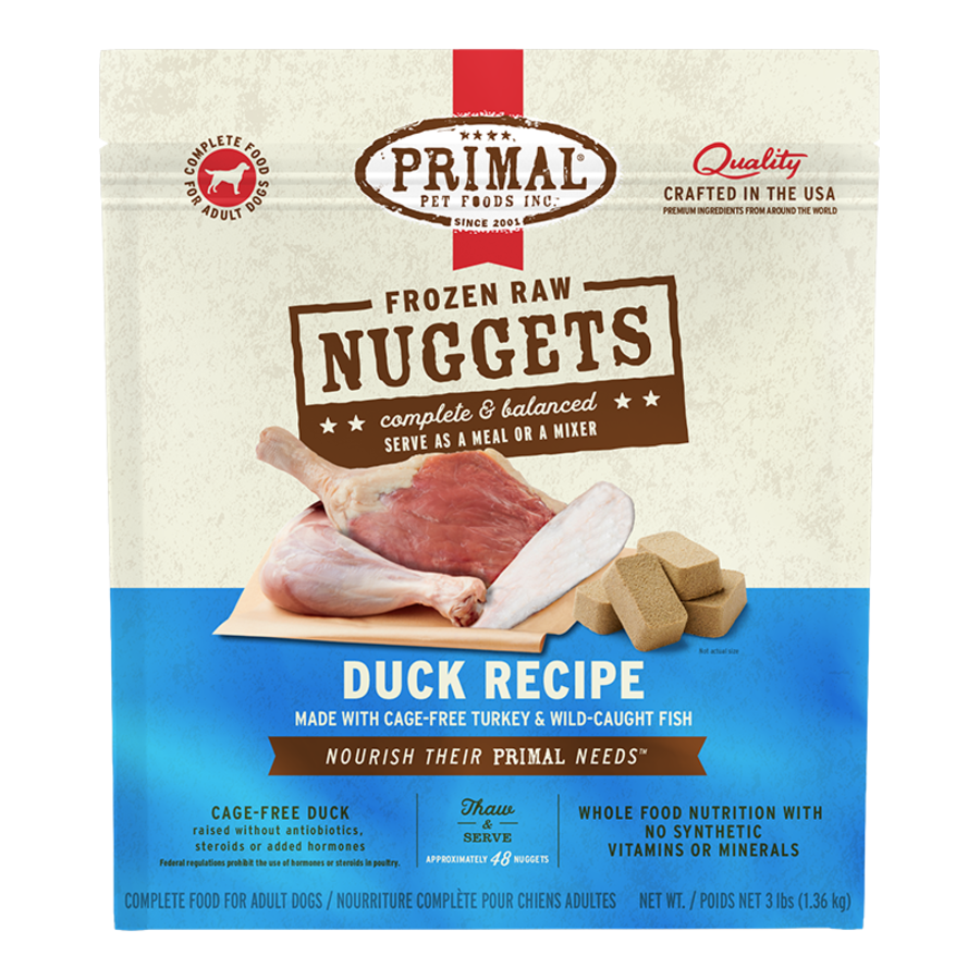 Primal Frozen Raw Nuggets Duck Dog Food