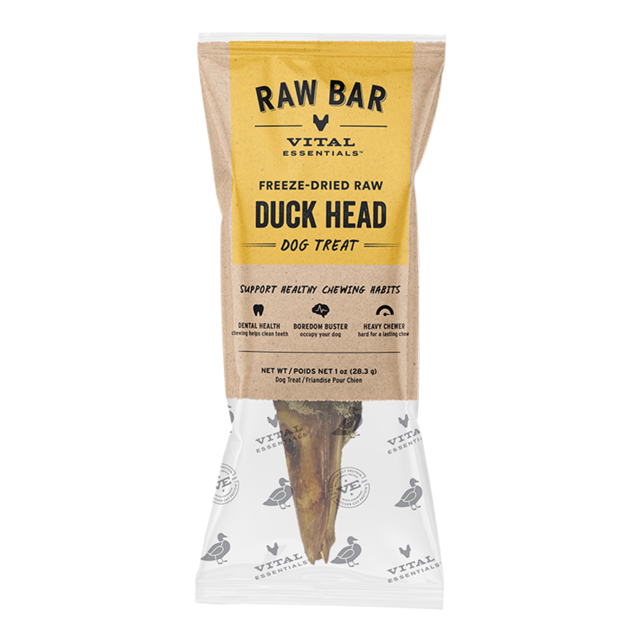 Vital Essentials Freeze-Dried Raw Duck Heads Dog Chew
