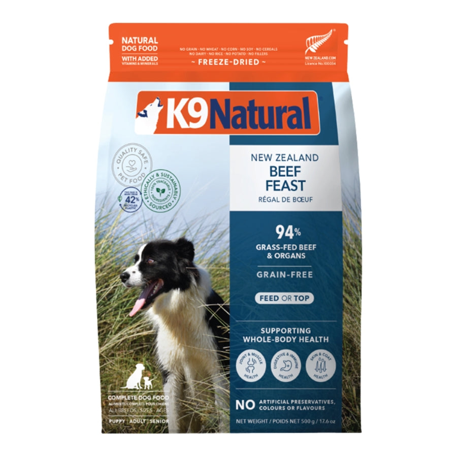 K9 Natural Freeze-Dried Beef Feast Topper or Dog Food