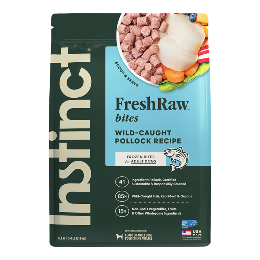 Instinct Frozen Raw Bites Grain-Free Wild-Caught Alaskan Pollock Recipe Dog Food