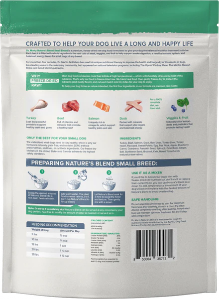 Dr. Marty Freeze-Dried Raw Nature&#39;s Blend Small Breed Dog Food