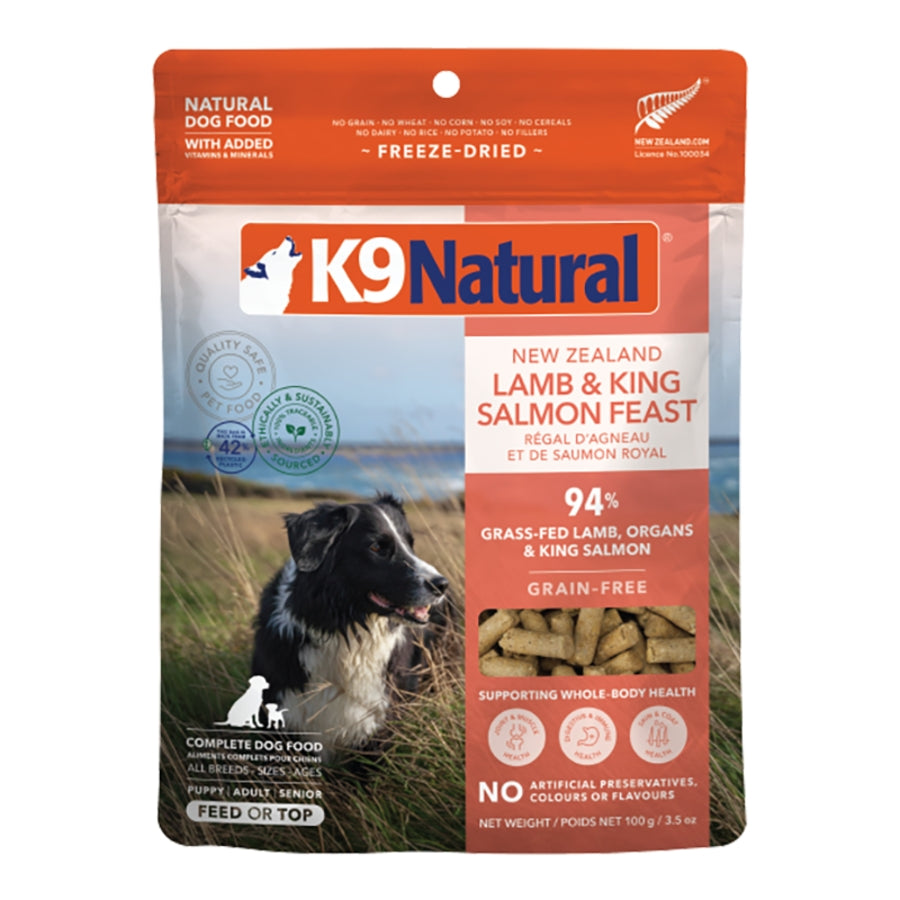 K9 Natural Freeze-Dried Lamb &amp; King Salmon Feast Topper or Dog Food