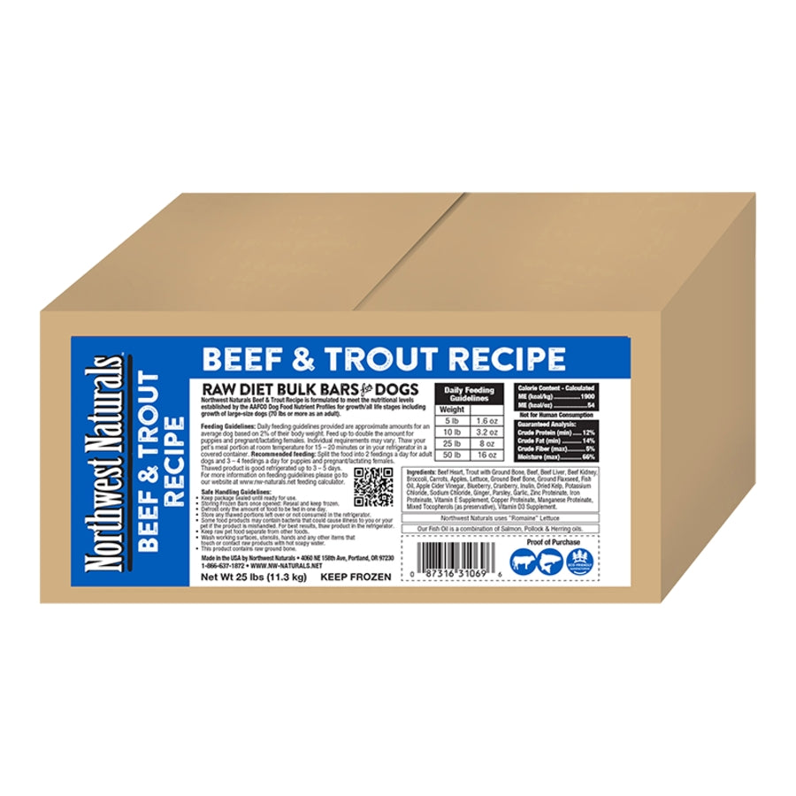 Northwest Naturals Frozen Raw Beef &amp; Trout Dog Food