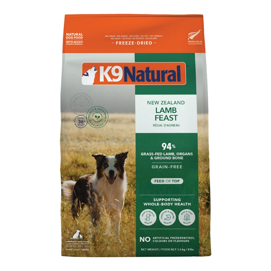 K9 Natural Freeze-Dried Lamb Feast Topper or Dog Food