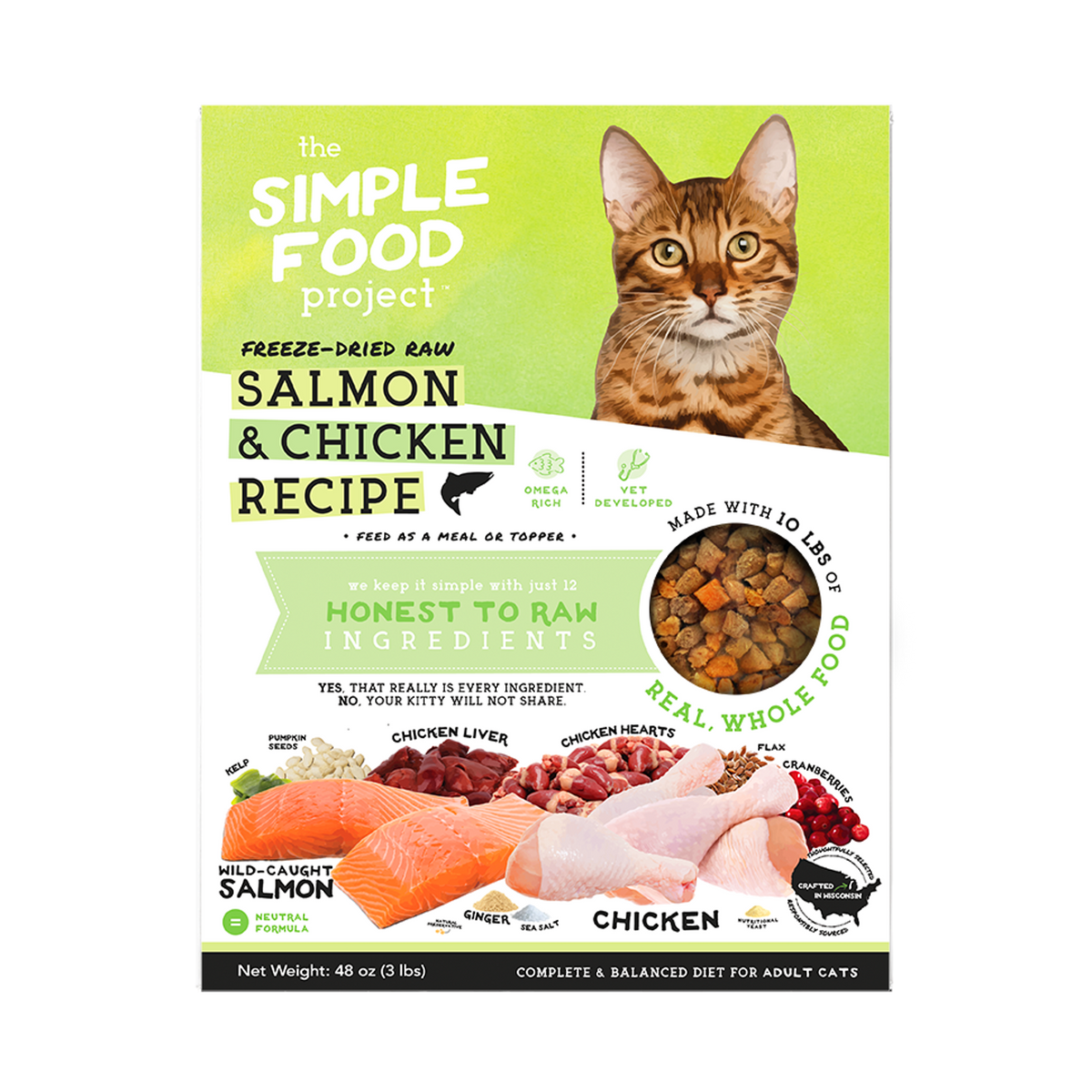 The Simple Food Project Salmon &amp; Chicken Freeze-Dried Raw Cat Food