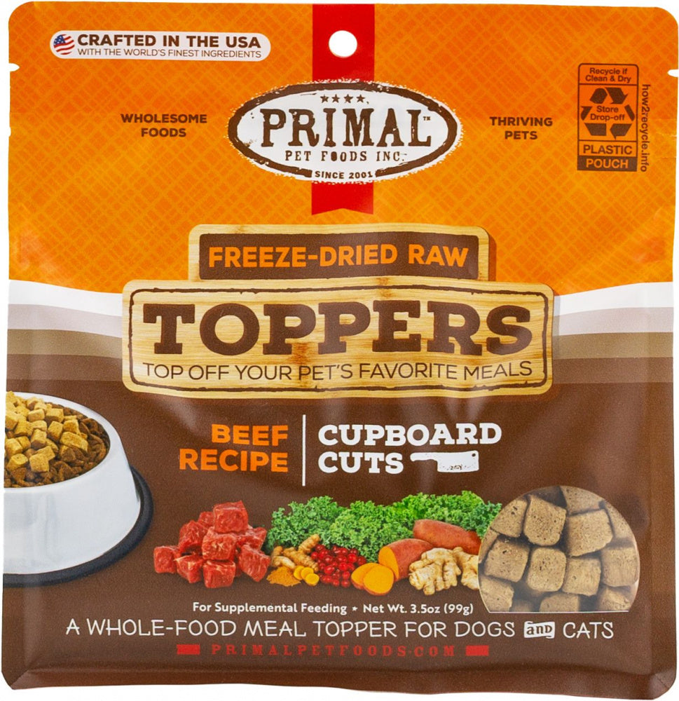 Primal Cupboard Cuts Beef Freeze-Dried Raw Dog &amp; Cat Meal Topper