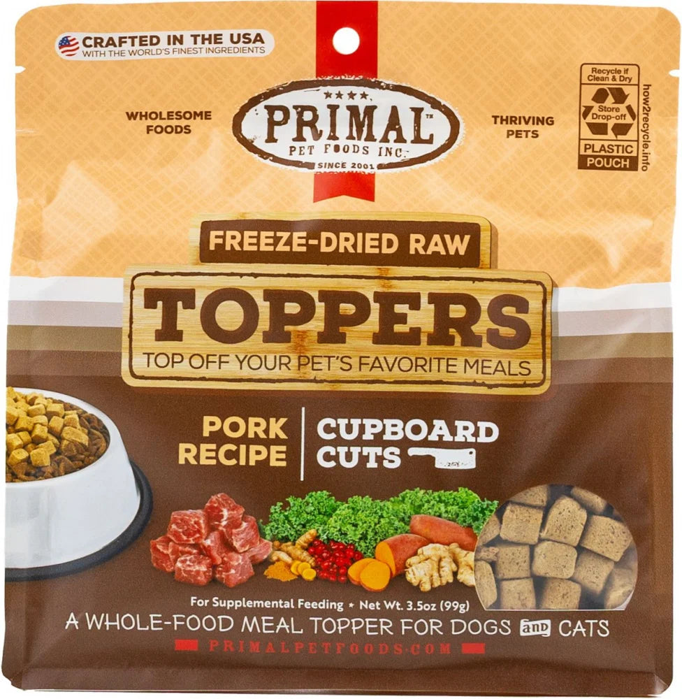 Primal Cupboard Cuts Pork Freeze-Dried Raw Dog &amp; Cat Meal Topper