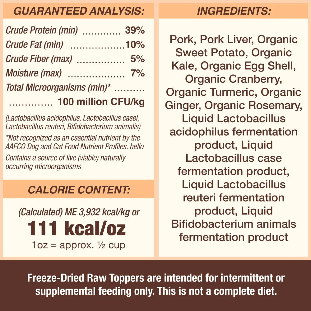 Primal Cupboard Cuts Pork Freeze-Dried Raw Dog &amp; Cat Meal Topper