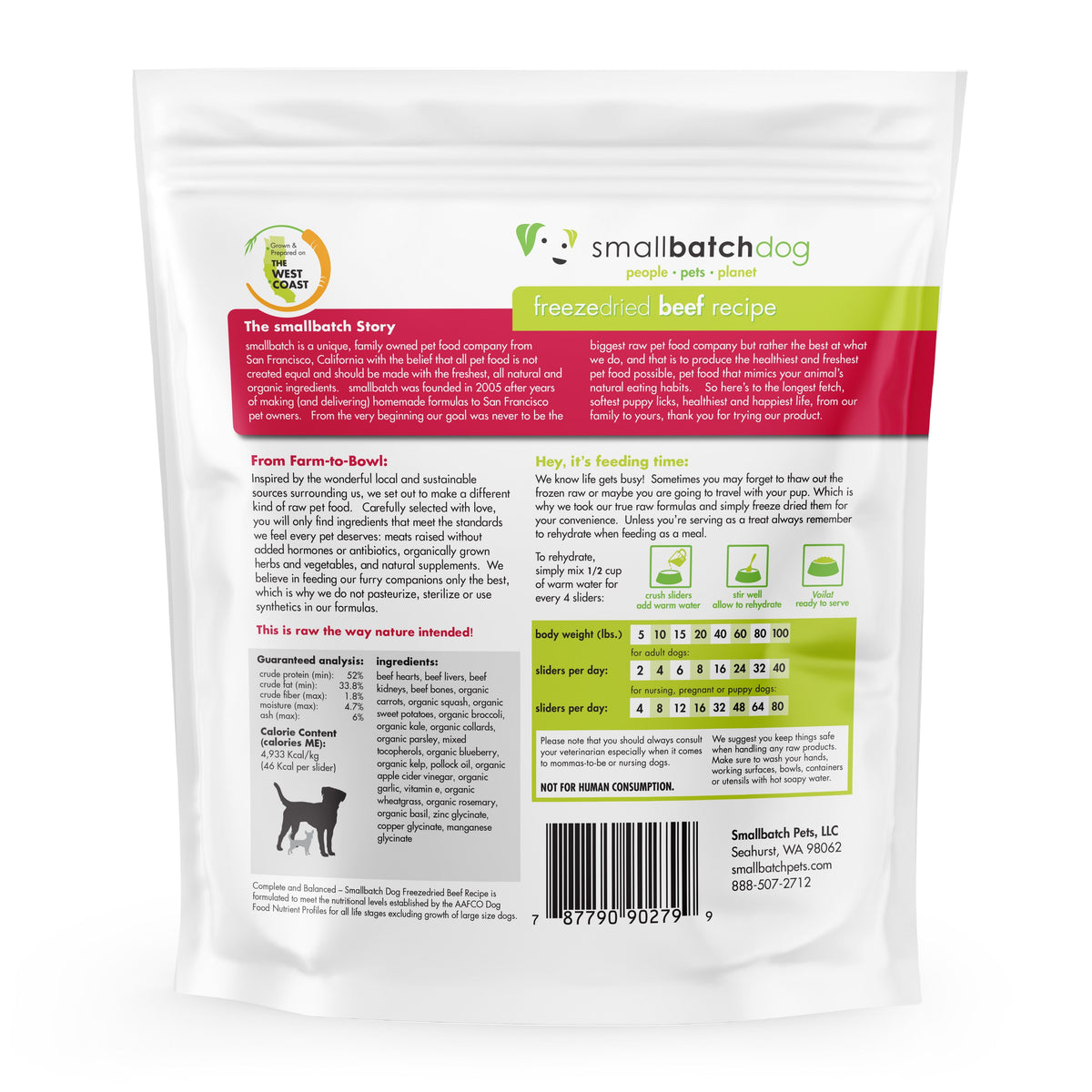 Small Batch Freeze-Dried Raw Beef Sliders Dog Food
