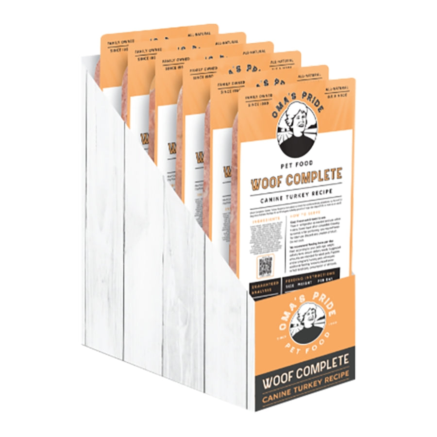 Oma&#39;s Pride Woof Complete Canine Turkey Frozen Raw Dog Food