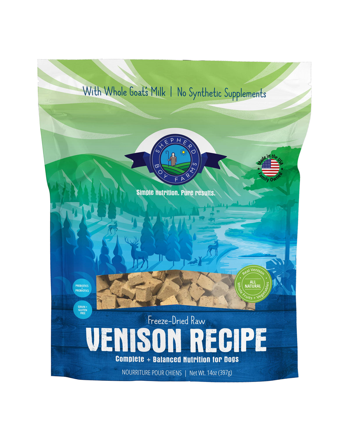 Shepherd Boy Farms Freeze-Dried Venison Recipe Dog Food